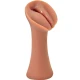 Dispozitiv masturbator tip stroker din silicon, caramel