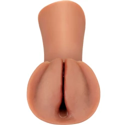 Dispozitiv masturbator tip stroker din silicon, caramel