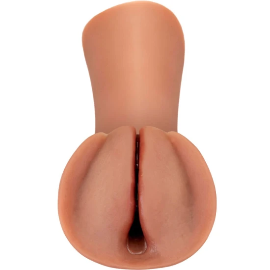 Dispozitiv masturbator tip stroker din silicon, caramel