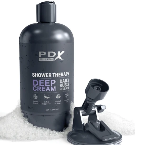 PDX PLUS - Stroker masturbator discret, design sticlă de șampon, crem