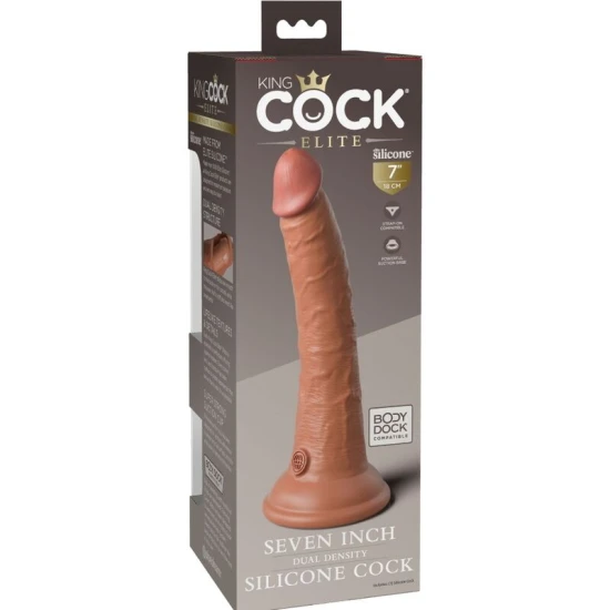 DILDO REALIST DIN SILICON ELITE, 17,8 CM, CARAMEL