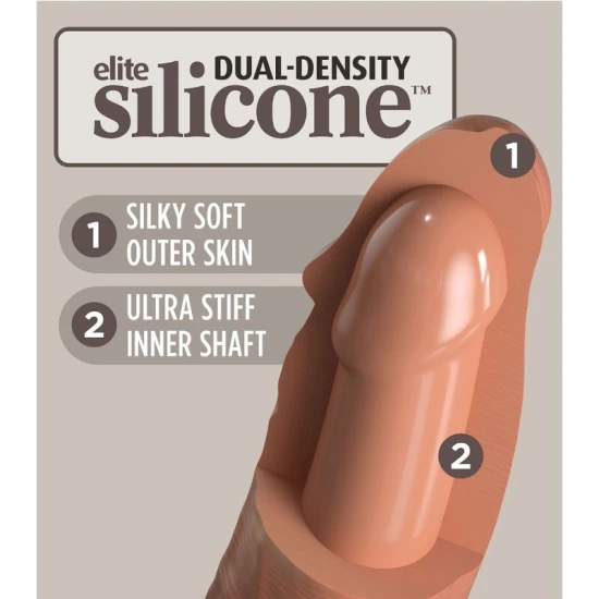 DILDO REALIST DIN SILICON ELITE, 17,8 CM, CARAMEL