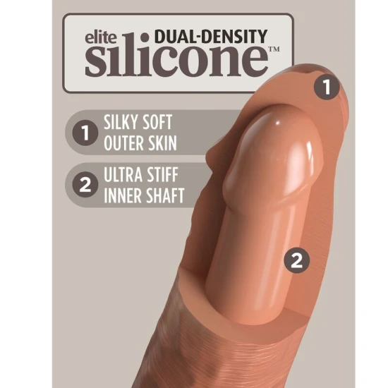 DILDO REALIST DIN SILICON, 20,3 CM, CARAMEL