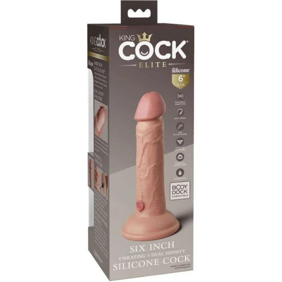 DILDO REALIST CU VIBRAȚII, ELITE, SILICON, 15.2 CM