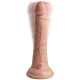 Dildo vibrator realist - 17.8 cm, Crem, Mărime standard.