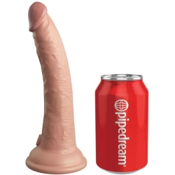 Dildo vibrator realist - 17.8 cm, Crem, Mărime standard.