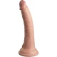 Dildo vibrator realist - 17.8 cm, Crem, Mărime standard.