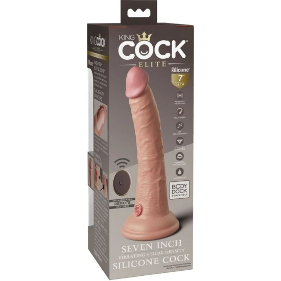 Dildo vibrator realist - 17.8 cm, Crem, Mărime standard.