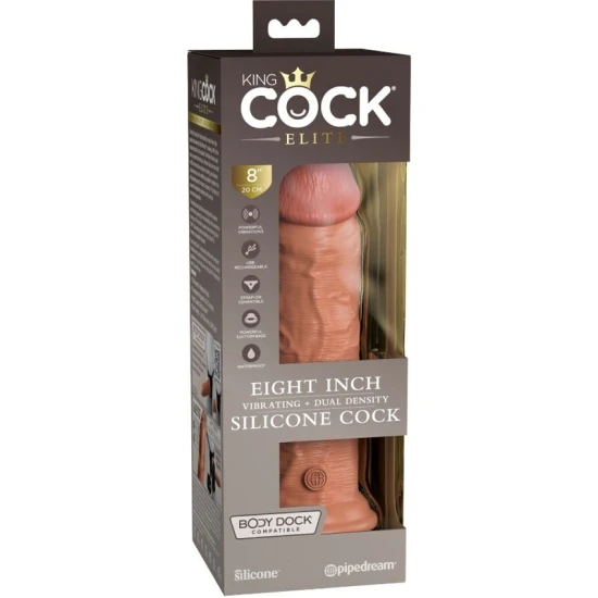 Dildo Realist Elite, Realist, din silicon, 20.3 cm, Caramel