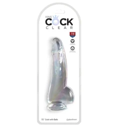 DILDO CLAR CU TESTICULE, 15,2 CM, TRANSPARENT