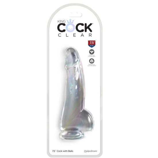 DILDO CLAR CU TESTICULE, 15,2 CM, TRANSPARENT
