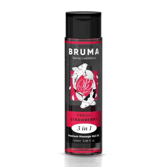 Ulei de masaj premium cu efect de încălzire, Căpșuni, 3 în 1, 100 ml
