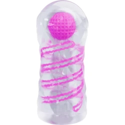 Masturbator masculin tip fantasy, cu spirală internă și bile transparente