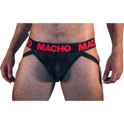 Jockstrap MX26X2 - Semi-transparent, Negru/Roșu, S