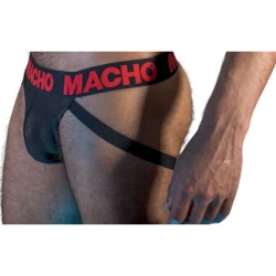 Jockstrap MX26X2 - Semi-transparent, Negru/Roșu, S