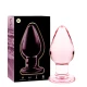 Plug Anal Model 3 - Sticlă Borosilicată, Roz, 11 cm
