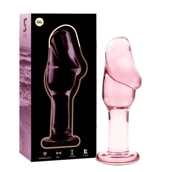 Plug Anal Model 6 - Borosilicate Glass, Roz, 12.5 cm