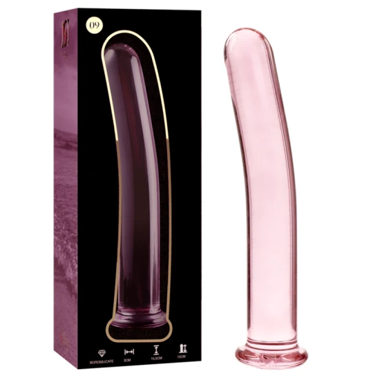 Dildo Nebula Series Model 9 - Borosilicat, Roz, 15.5 cm