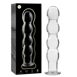 Dildo Nebula Series Model 10 - Borosilicate Glass, Alb, 16.5 cm