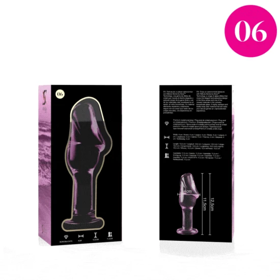 Plug Anal Model 6 - Borosilicate Glass, Roz, 12.5 cm