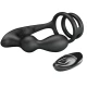 Inel penis cu plug anal vibrator, cu telecomandă, Roz