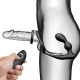 Inel penis cu plug anal vibrator, cu telecomandă, Roz