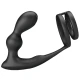 Inel penis cu plug anal vibrator, cu telecomandă, Roz