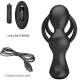 Inel penis cu plug anal vibrator, cu telecomandă, Roz