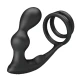 Inel penis cu plug anal vibrator, cu telecomandă, Roz