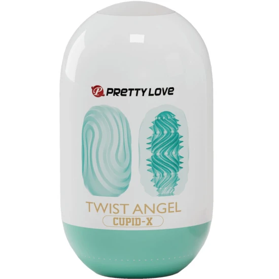 Masturbator Egg Twist Angel - Manșon penis, Crem, Mărime Universală.