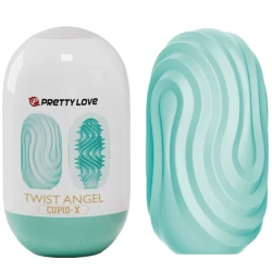 Masturbator Egg Twist Angel - Manșon penis, Crem, Mărime Universală.