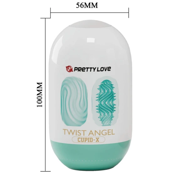 Masturbator Egg Twist Angel - Manșon penis, Crem, Mărime Universală.