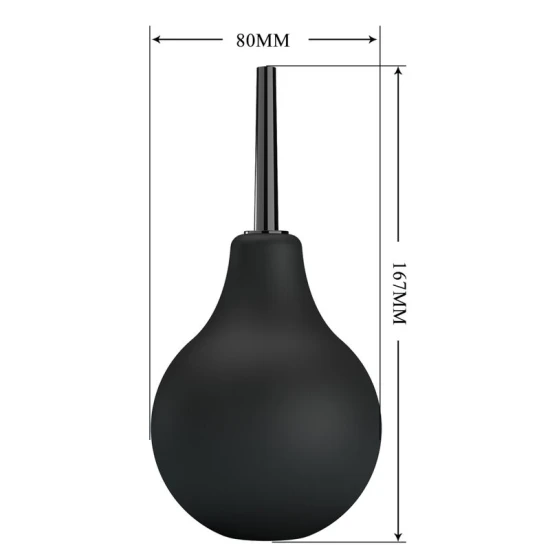 Duș anal din cauciuc, negru, 224 ml