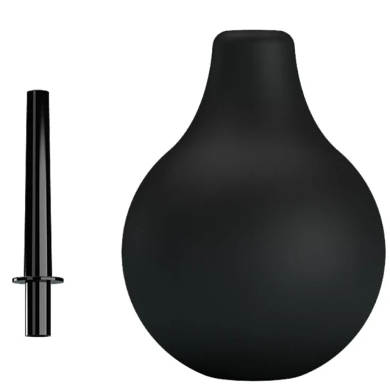 Duș anal din cauciuc, negru, 224 ml