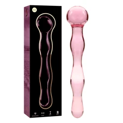 Dildo Luxos din Sticlă Borosilicată Roz 18 cm