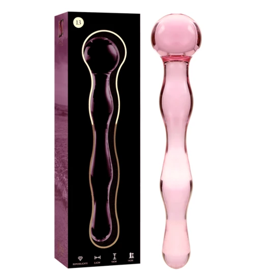 Dildo Luxos din Sticlă Borosilicată Roz 18 cm