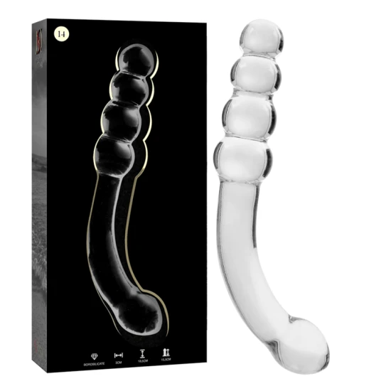 Dildo Nebula Series Model 14 - Borosilicat, Transparent, 18.5 cm