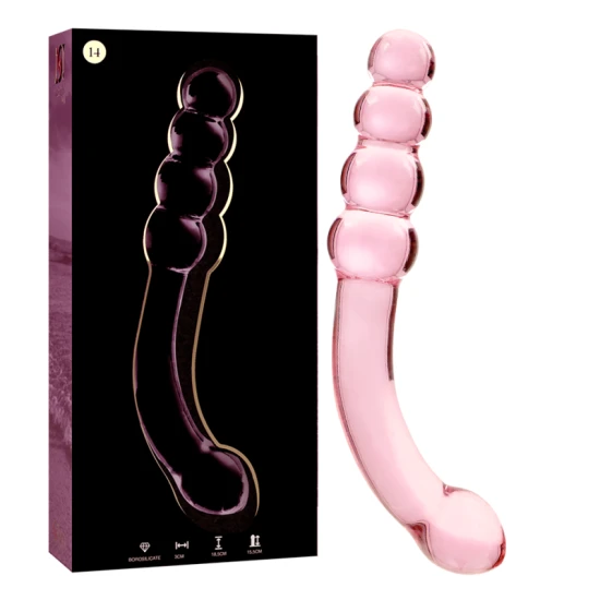 Dildo Nebula Series - Borosilicate Glass, Roz, 18.5 cm