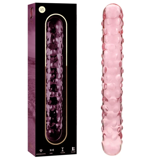 Dildo Nebula Series - Borosilicate Glass, Roz, 18.5 cm