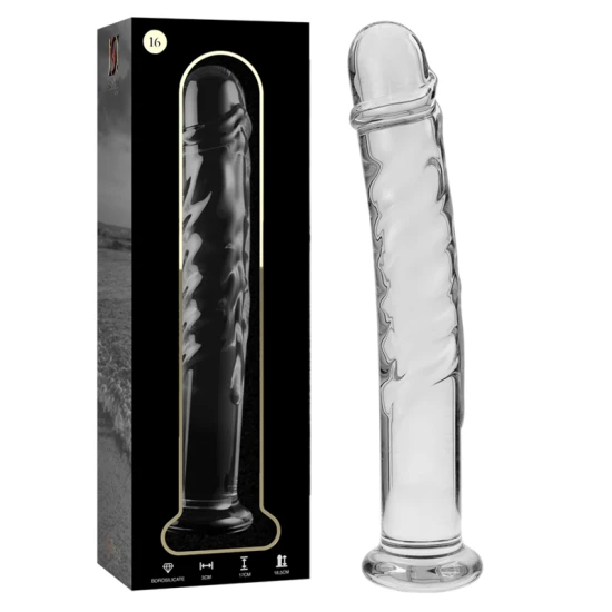 Dildo Nebula Series - Borosilicate Glass, Clear, 18.5 cm