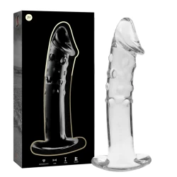 Dildo Nebula Series Model 19 - Borosilicate Glass, Alb, 18.5 cm