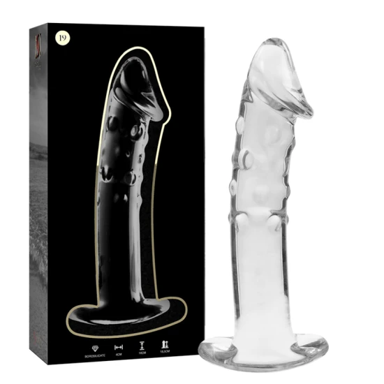 Dildo Nebula Series Model 19 - Borosilicate Glass, Alb, 18.5 cm