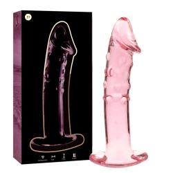 Dildo de Sticlă Borosilicată Roz 18.5 cm -O- 4 cm