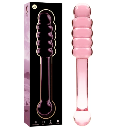 Dildo Nebula Series by Ibiza - Borosilicate Glass, Roz, 20.5 cm