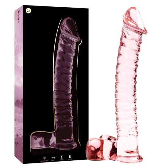 Dildo Nebula Series - Borosilicate Glass, Roz, 21.5 cm