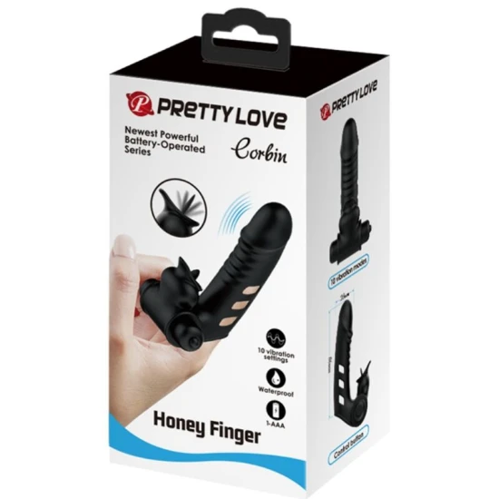 Vibrator pentru degete din TPR ABS, negru, universal