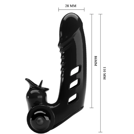 Vibrator pentru degete din TPR ABS, negru, universal