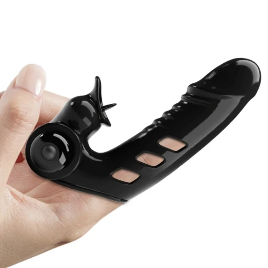 Vibrator pentru degete din TPR ABS, negru, universal