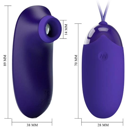 Stimulator și Ou Vibrator Portabil - Reîncărcabil, Mov, Mărime Unică