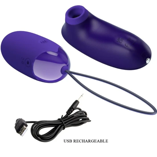 Stimulator și Ou Vibrator Portabil - Reîncărcabil, Mov, Mărime Unică